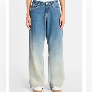 NO BOUNDARIES Retro Ombré Jeans Women 16 Wide Leg Grad Wash Relaxed 31" nsm NWOT